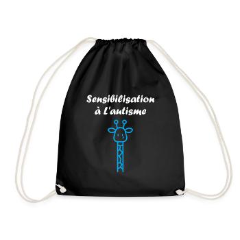 sensibilisation à l'autisme autiste - Sac de sport léger - noir - Devant