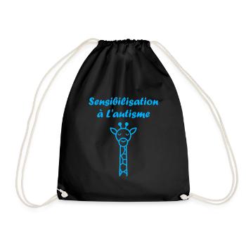 sensibilisation à l'autisme autiste - Sac de sport léger - noir - Devant