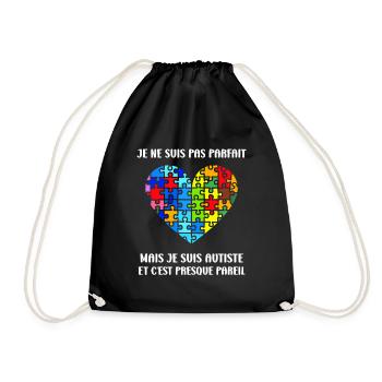 sensibilisation a l'autisme autiste - Sac de sport léger - noir - Devant