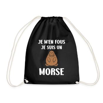 Animal humour Morse - Sac de sport léger - noir - Devant