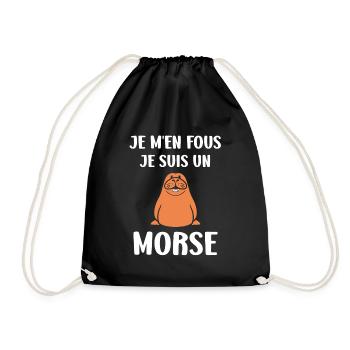 Animal humour Morse - Sac de sport léger - noir - Devant