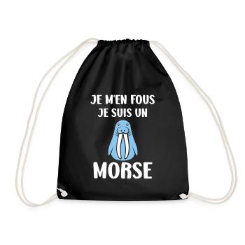 Animal humour Morse - Sac de sport léger - noir - Devant