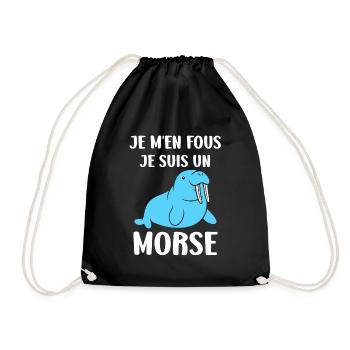 Animal humour Morse - Sac de sport léger - noir - Devant