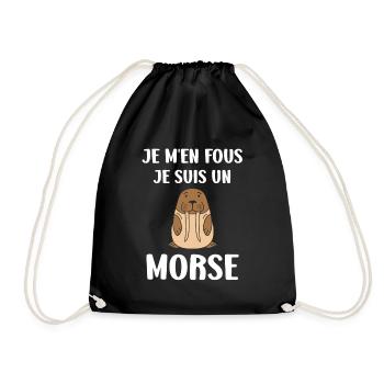 Animal humour Morse - Sac de sport léger - noir - Devant