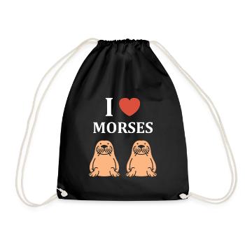 Animal humour Morse - Sac de sport léger - noir - Devant