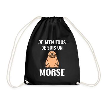 Animal humour Morse - Sac de sport léger - noir - Devant