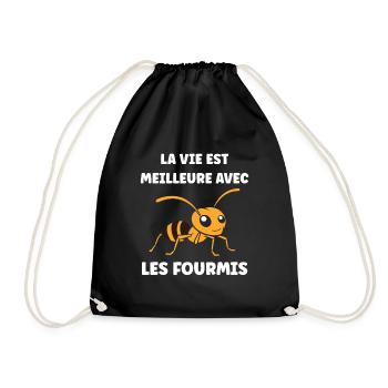 Humour fourmis - Sac de sport léger - noir - Devant