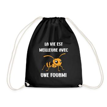 Humour fourmis - Sac de sport léger - noir - Devant