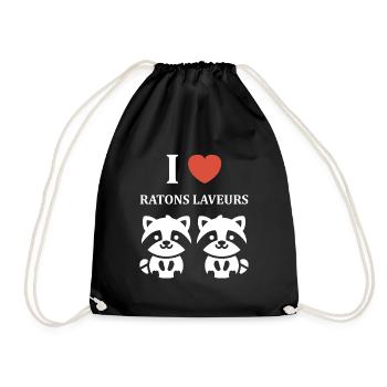 Humour Raton laveur - Sac de sport léger - noir - Devant