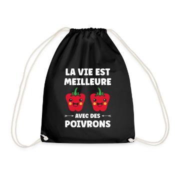 Humour poivron - Sac de sport léger - noir - Devant