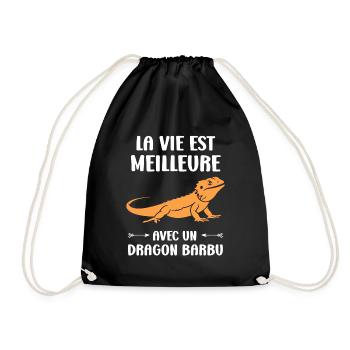 Dragon barbu - Sac de sport léger - noir - Devant