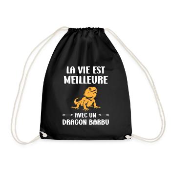 Dragon barbu - Sac de sport léger - noir - Devant