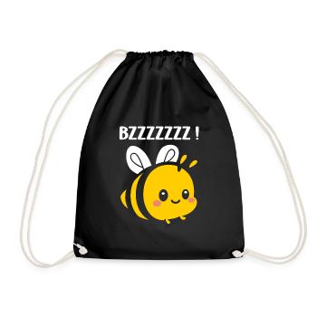 Bee - Drawstring Bag - black - Front