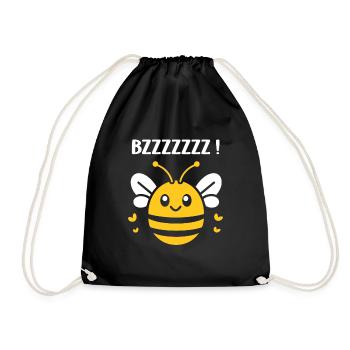Bee - Drawstring Bag - black - Front