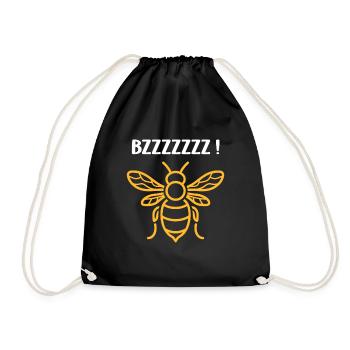 Bee - Drawstring Bag - black - Front