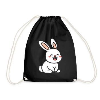 Kleiner Baby-Hase - Turnbeutel - Schwarz - Vorne