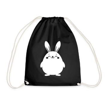 Kleiner Baby-Hase - Turnbeutel - Schwarz - Vorne