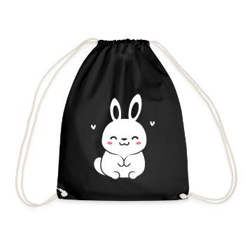 Kleiner Baby-Hase - Turnbeutel - Schwarz - Vorne