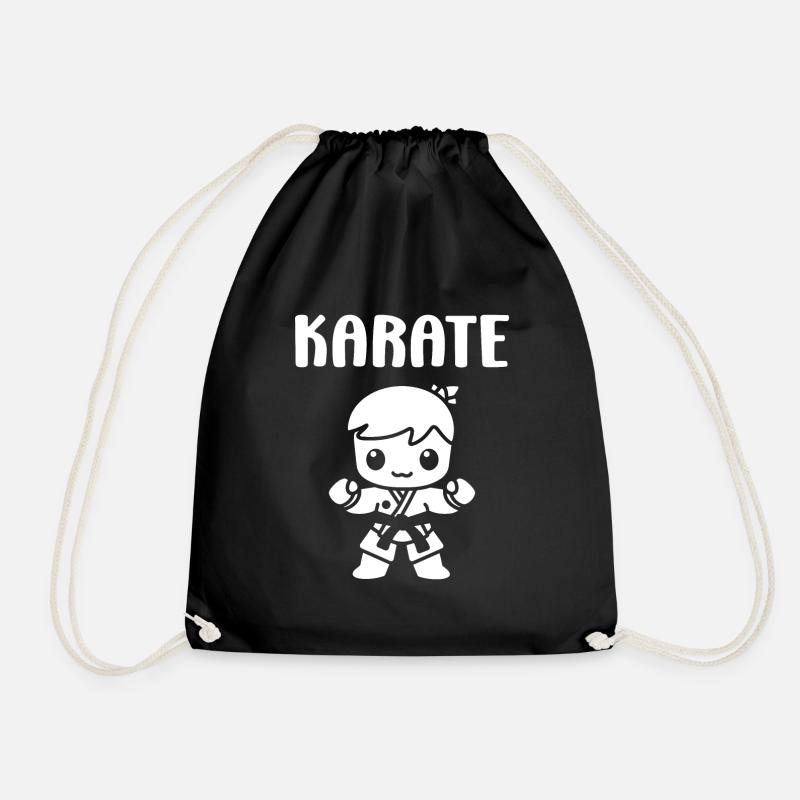 karate - Drawstring Bag - black