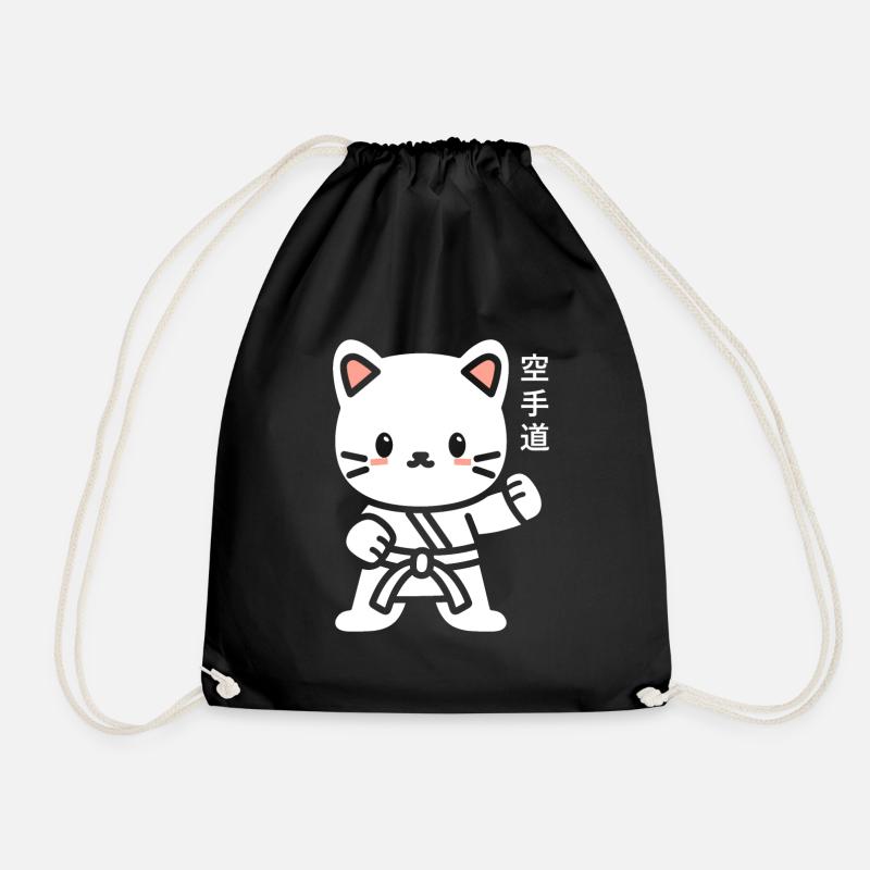 karate - Drawstring Bag - black
