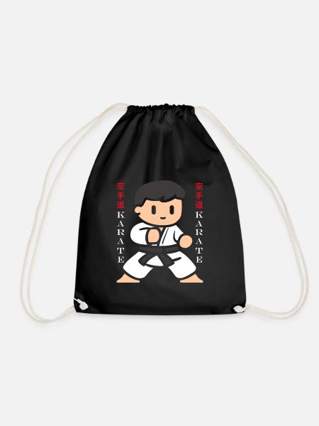 karate - Drawstring Bag - black