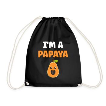 Papaya - Drawstring Bag - black - Front