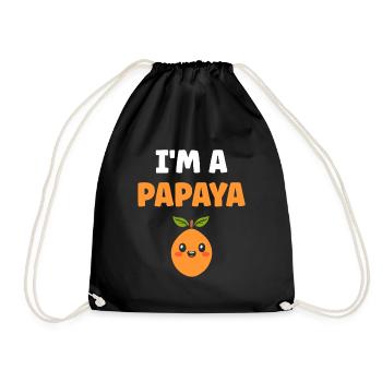 Papaya - Drawstring Bag - black - Front