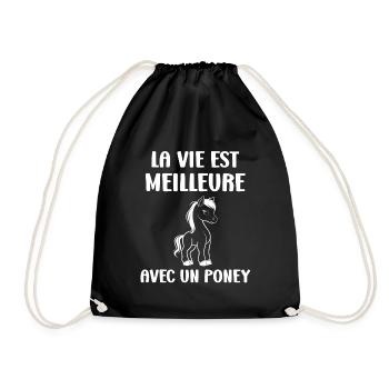 Humour poney - Sac de sport léger - noir - Devant
