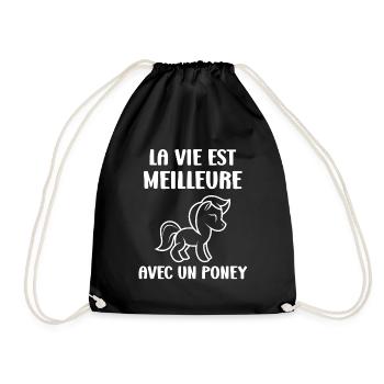 Humour poney - Sac de sport léger - noir - Devant