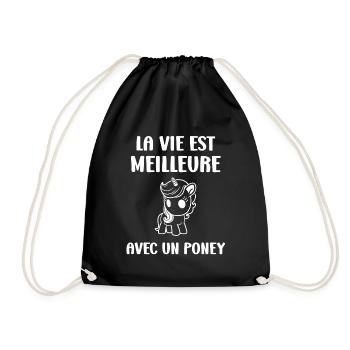 Humour poney - Sac de sport léger - noir - Devant