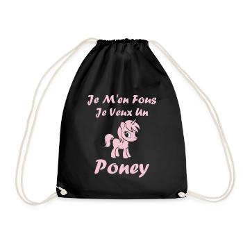 Humour poney - Sac de sport léger - noir - Devant