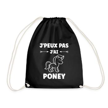 Humour poney - Sac de sport léger - noir - Devant