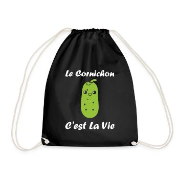 Humour cornichon - Sac de sport léger - noir - Devant