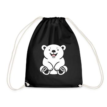 polar bear - Drawstring Bag - black - Front