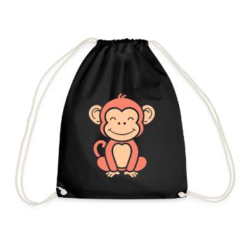 Baboon monkey - Drawstring Bag - black - Front