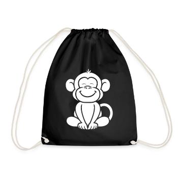 Baboon monkey - Drawstring Bag - black - Front