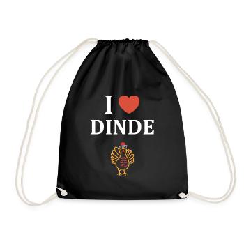 Dinde - Sac de sport léger - noir - Devant
