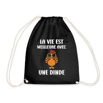 Dinde - Sac de sport léger - noir - Devant