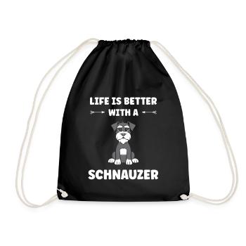Schnauzer - Turnbeutel - Schwarz - Vorne
