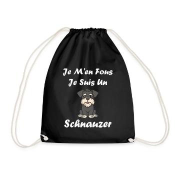 Schnauzer - Turnbeutel - Schwarz - Vorne