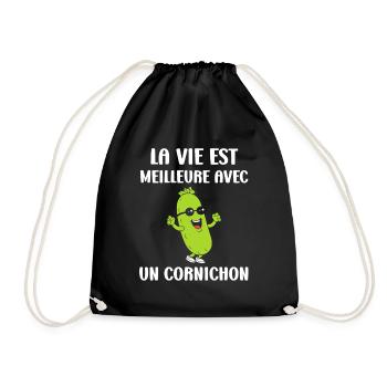 Humour Cornichon - Sac de sport léger - noir - Devant