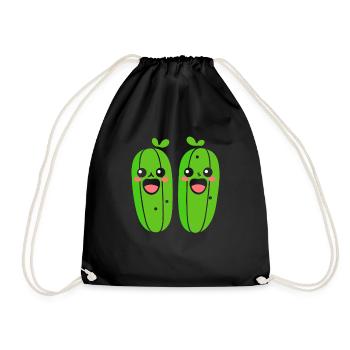 concombre - Sac de sport léger - noir - Devant