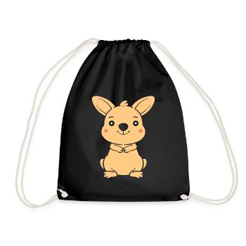 wallaby - Drawstring Bag - black - Front