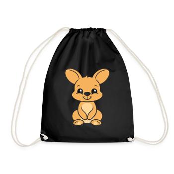wallaby - Drawstring Bag - black - Front