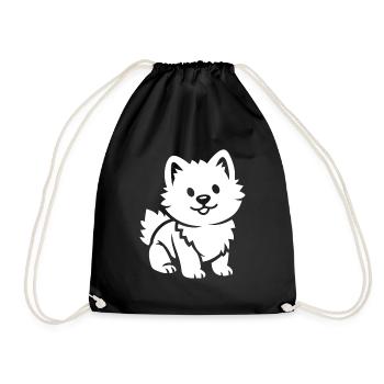 Pomsky - Drawstring Bag - black - Front