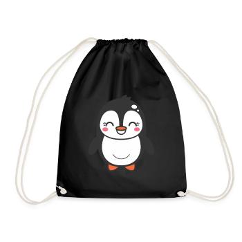 penguin - Drawstring Bag - black - Front