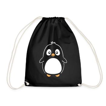 penguin - Drawstring Bag - black - Front