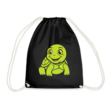 tortoise - Drawstring Bag - black - Front