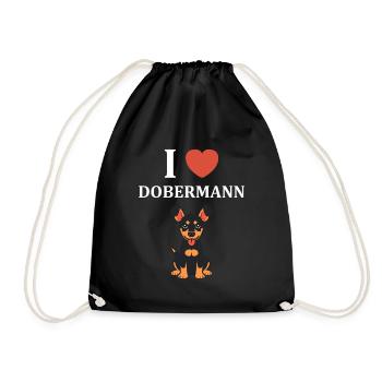 Dobermann - Drawstring Bag - black - Front