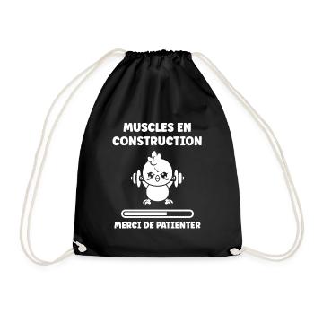 Humour musculation - Sac de sport léger - noir - Devant